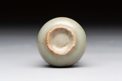 A Chinese Longquan celadon miniature 'Touhu' vase, Yuan/Ming