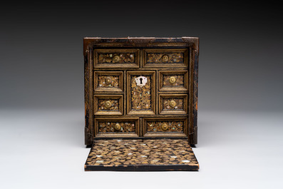 A Japanese Nanban portable lacquer cabinet, Momoyama, late 16th/early 17th C.