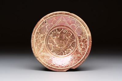 Two Hispano-Moresque lustre-glazed plates, a bowl and a tazza, Spain, 17/18th C.