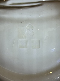 A large Chinese Dehua blanc de Chine Guanyin, He Chaozong and Xuande mark, Republic