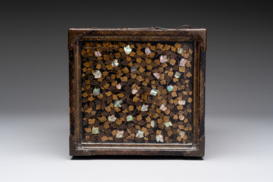 A Japanese Nanban portable lacquer cabinet, Momoyama, late 16th/early 17th C.