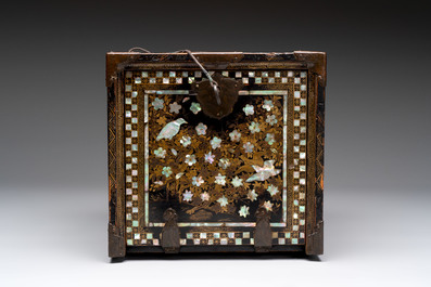A Japanese Nanban portable lacquer cabinet, Momoyama, late 16th/early 17th C.