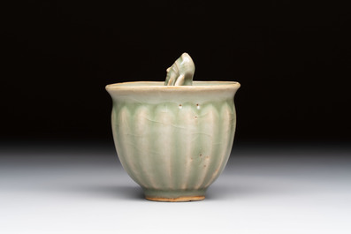 A Chinese Longquan celadon 'Trick Cup', Ming or later