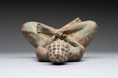 A rare Thai bronze Buddha Shakyamuni, Mon-Dvaravati period, 8/9th C.