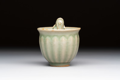A Chinese Longquan celadon 'Trick Cup', Ming or later