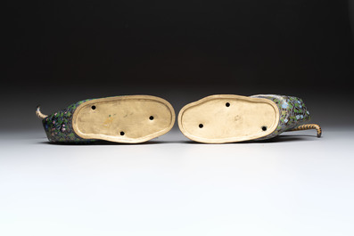 A pair of Chinese cloisonn&eacute; tigers, Republic
