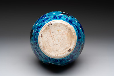 A large Chinese Fahua 'Ba Xian Zhu Shou 八仙祝壽' double gourd vase, 19th C.