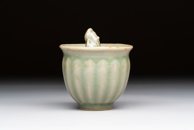 A Chinese Longquan celadon 'Trick Cup', Ming or later