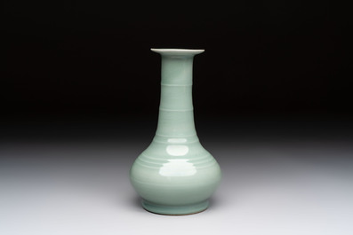 A fine Chinese Longquan celadon bottle vase, Song/Yuan