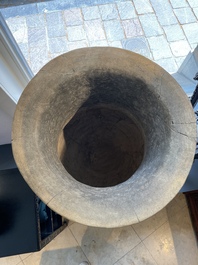 A massive Ban Chiang culture pottery vessel and two grey pottery jars, Thailand 7/4th C. B.C.