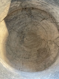 A massive Ban Chiang culture pottery vessel and two grey pottery jars, Thailand 7/4th C. B.C.