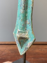 A Chinese bronze horse harness frontlet, Western Zhou