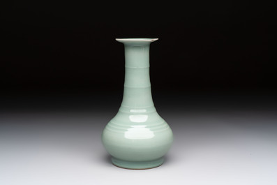 A fine Chinese Longquan celadon bottle vase, Song/Yuan