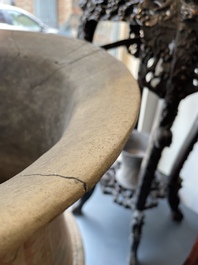 A massive Ban Chiang culture pottery vessel and two grey pottery jars, Thailand 7/4th C. B.C.