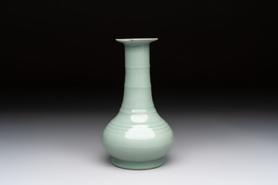 A fine Chinese Longquan celadon bottle vase, Song/Yuan