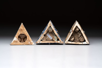A collection of six Spanish spice boxes and two inkwells, 18th C.