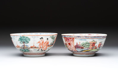 Six varied Chinese European-decorated wares, Kangxi/Qianlong