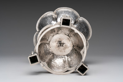 A large and impressive Neo-Gothic silver standing cup, probably Germany, 19th C. or earlier