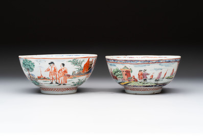 Six varied Chinese European-decorated wares, Kangxi/Qianlong