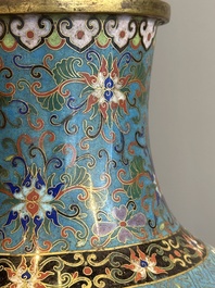 A Chinese cloisonn&eacute; 'Peony and Chrysanthemum' vase, 19th C.