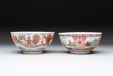 Six varied Chinese European-decorated wares, Kangxi/Qianlong