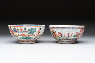 Six varied Chinese European-decorated wares, Kangxi/Qianlong