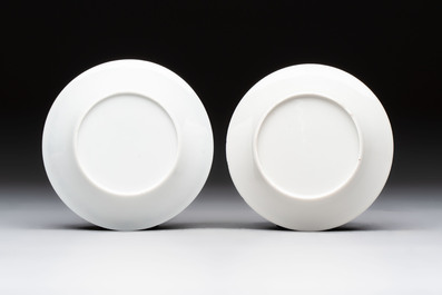 Six sets of Chinese famille rose cups and saucers, Yongzheng/Qianlong