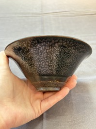 A rare Chinese black-glazed 'oil-spot' tea bowl, Song/Jin