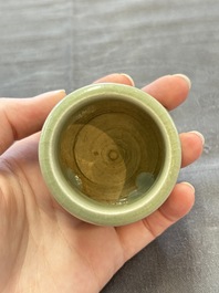 A rare and small Chinese Yaozhou celadon-glazed tripod censer, Jin