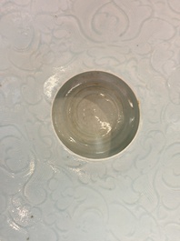 A Chinese qingbai spittoon with incised floral design, Song/Yuan