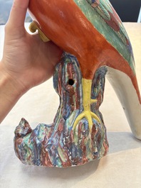 * A pair of famille rose-style models of pheasants, Samson, Paris, 19th C.