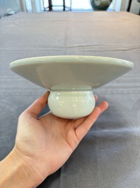A Chinese qingbai spittoon with incised floral design, Song/Yuan