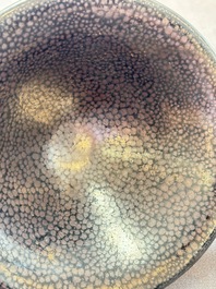 A rare Chinese black-glazed 'oil-spot' tea bowl, Song/Jin