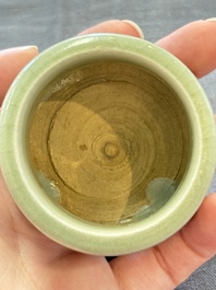A rare and small Chinese Yaozhou celadon-glazed tripod censer, Jin