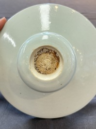 A Chinese qingbai spittoon with incised floral design, Song/Yuan