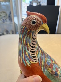 * A pair of famille rose-style models of pheasants, Samson, Paris, 19th C.