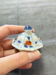 Three Chinese Imari-style teapots and two blue and white jugs, Kangxi