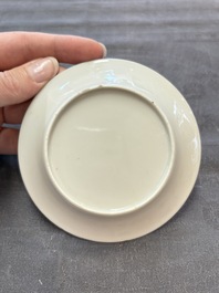 Six sets of Chinese famille rose cups and saucers, Yongzheng/Qianlong