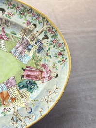A Chinese Canton famille rose oval armorial dish with the arms of Caulfield for the English market, Daoguang, ca. 1825