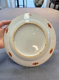 Three Chinese Imari-style armorial plates with the arms of Van Gellicum for the Dutch market, Kangxi/Yongzheng