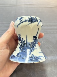 A pair of Japanese Arita blue and white salts, Edo, 18th C.