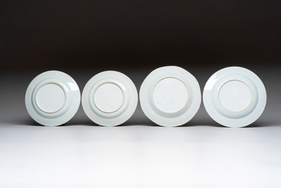 17 Chinese famille rose, Imari-style and European-decorated plates and saucers, Kangxi/Qianlong