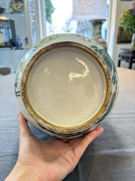 A fine Chinese famille rose 'hu' 'deer and monkey' vase, 19th C.