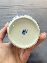 A pair of Chinese blue and white 'Long Eliza and playing boys' vases, Kangxi