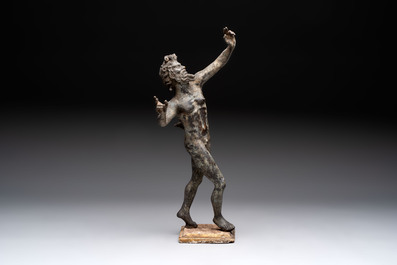 A bronze 'Grand Tour' figure of 'The Dancing Faun of Pompeii', Italy, 19th C.