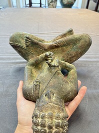 A rare Thai bronze Buddha Shakyamuni, Mon-Dvaravati period, 8/9th C.