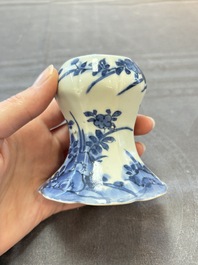 A pair of Japanese Arita blue and white salts, Edo, 18th C.