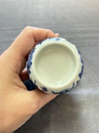A pair of Japanese Arita blue and white salts, Edo, 18th C.