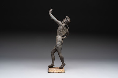 A bronze 'Grand Tour' figure of 'The Dancing Faun of Pompeii', Italy, 19th C.
