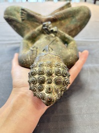 A rare Thai bronze Buddha Shakyamuni, Mon-Dvaravati period, 8/9th C.